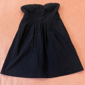 Cute eyelet Strapless Black Dress with bust support strap size 10